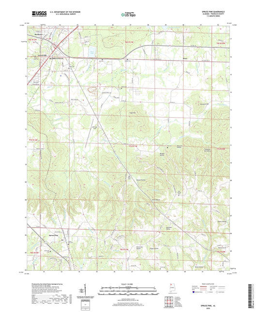 Spruce Pine Alabama US Topo Map Image