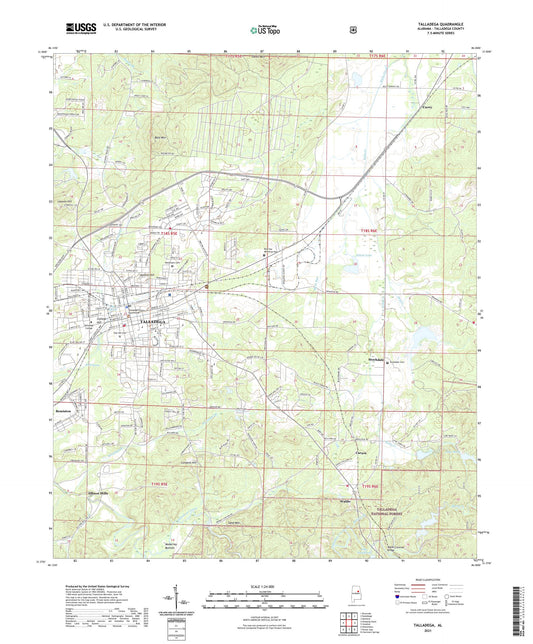 Talladega Alabama US Topo Map Image