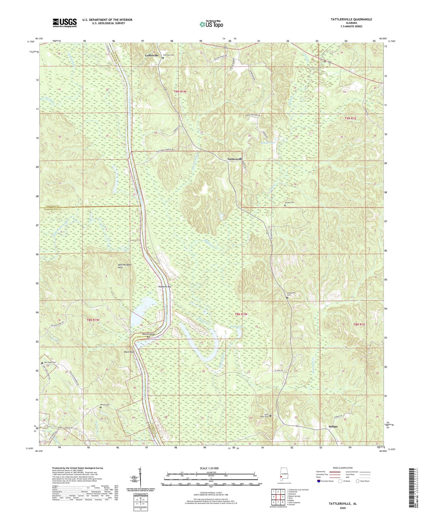 Tattlersville Alabama US Topo Map Image