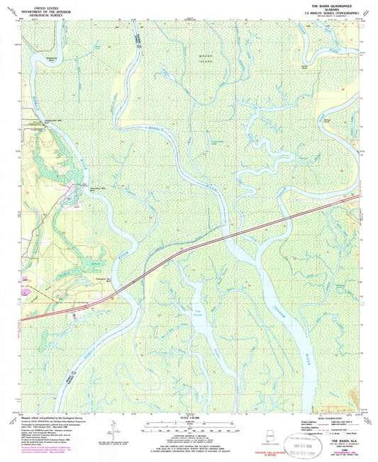 Classic USGS The Basin Alabama 7.5'x7.5' Topo Map Image
