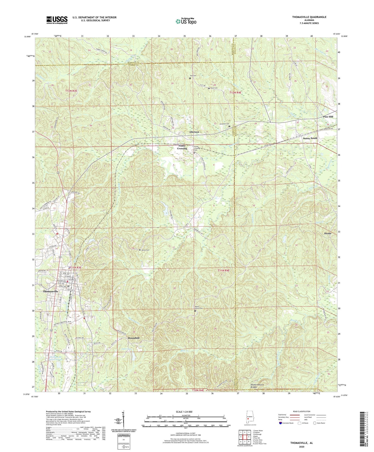 Thomasville Alabama US Topo Map Image