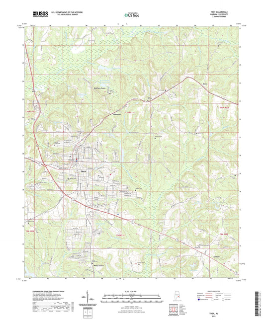 Troy Alabama US Topo Map Image