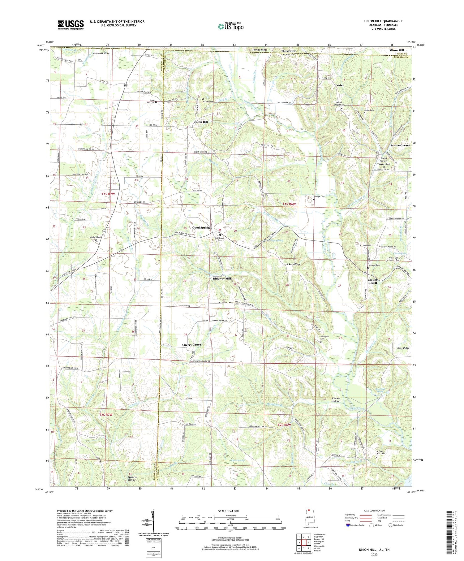 Union Hill Alabama US Topo Map Image