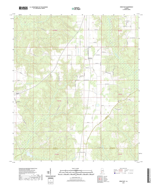 Uriah East Alabama US Topo Map Image