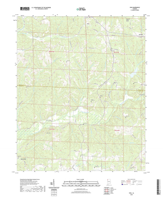 Vina Alabama US Topo Map Image