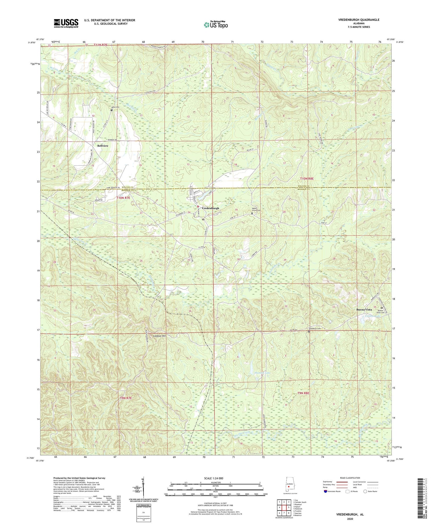 Vredenburgh Alabama US Topo Map Image