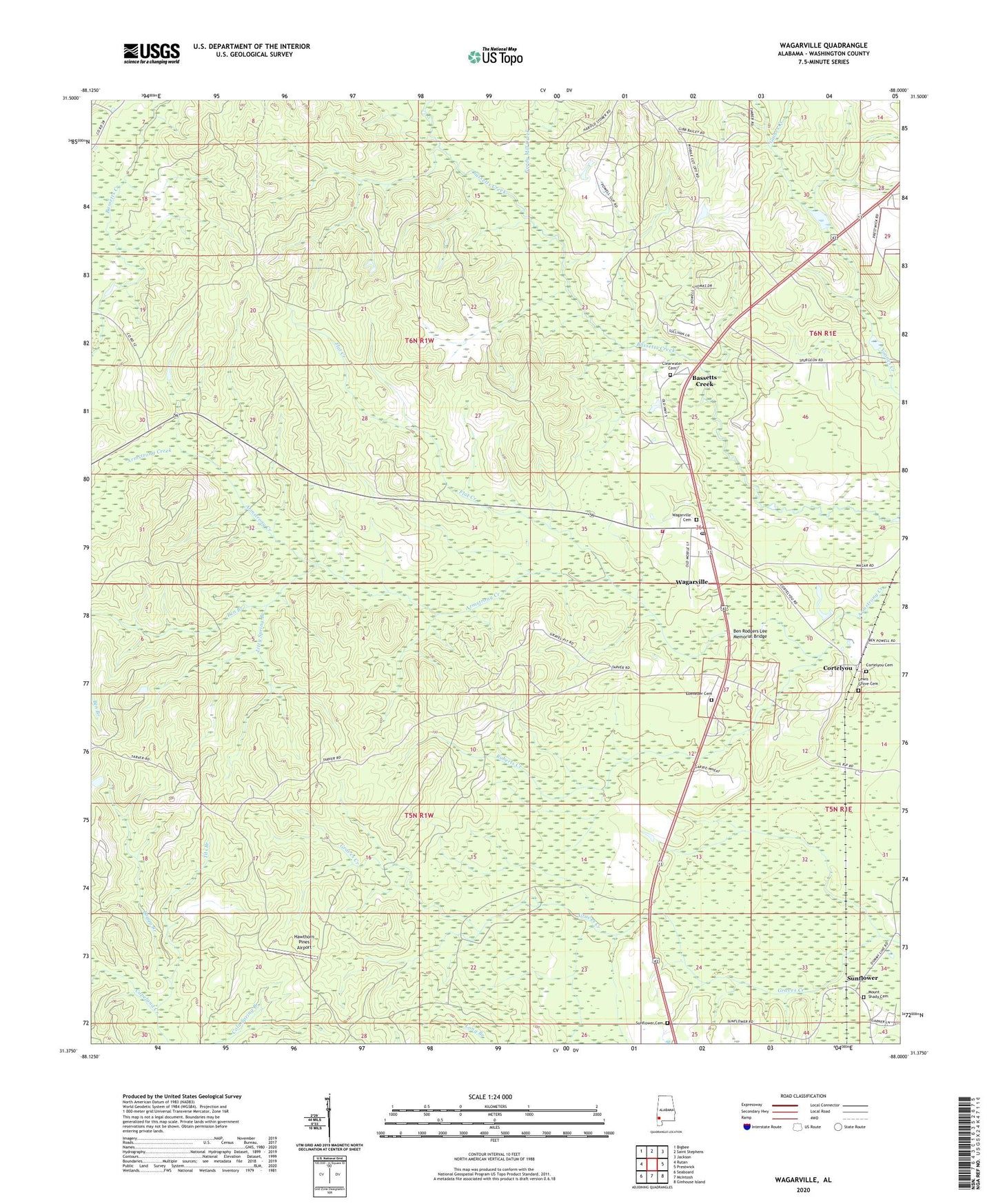 Wagarville Alabama US Topo Map Image