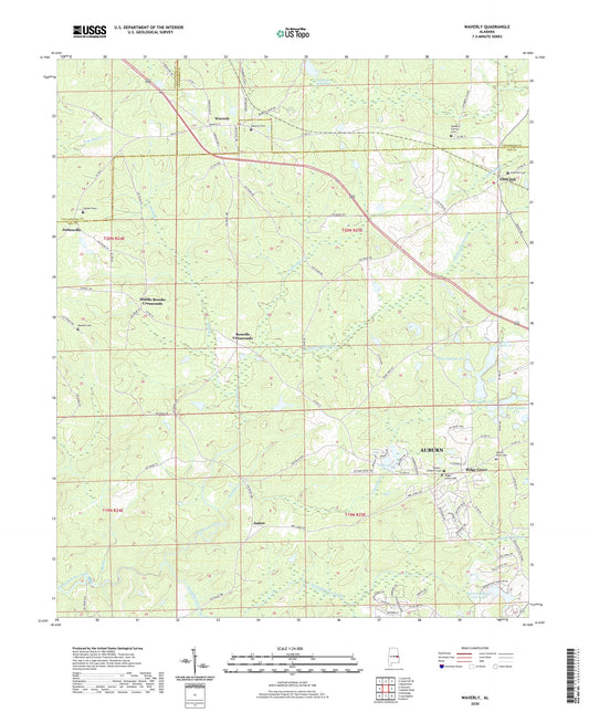 Waverly Alabama US Topo Map Image
