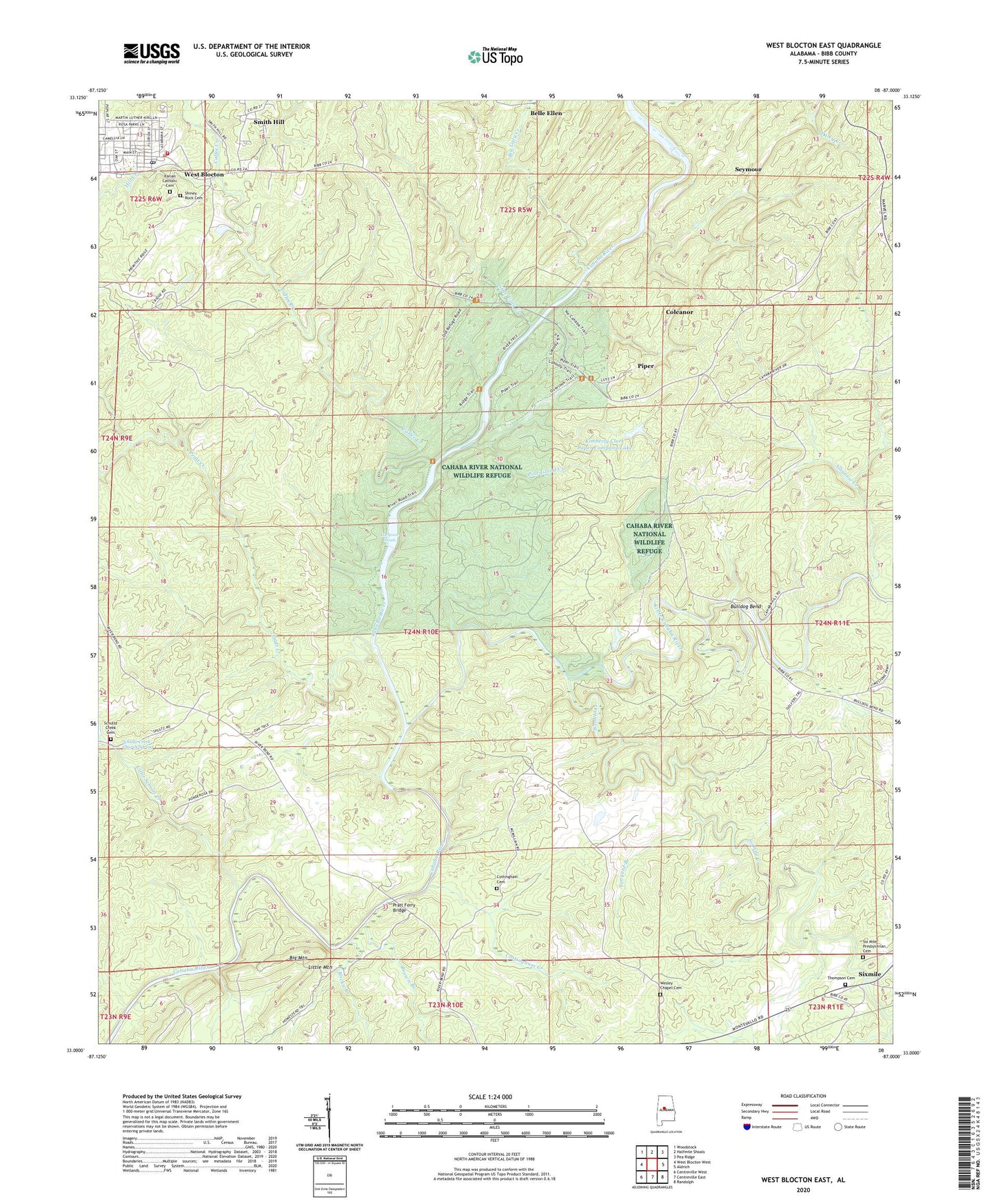 West Blocton East Alabama US Topo Map Image