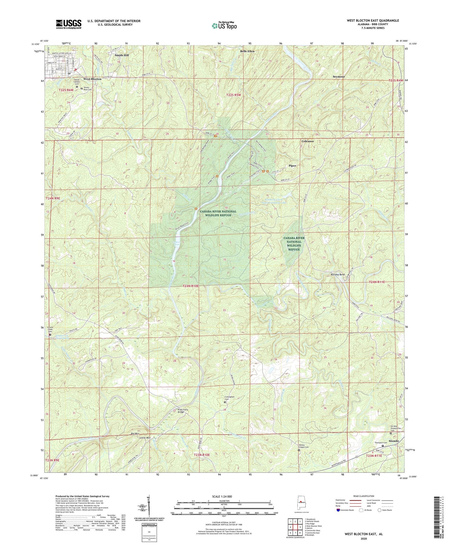 West Blocton East Alabama US Topo Map Image