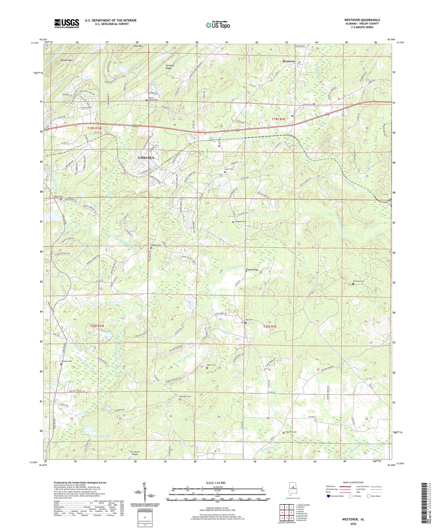 Westover Alabama US Topo Map Image