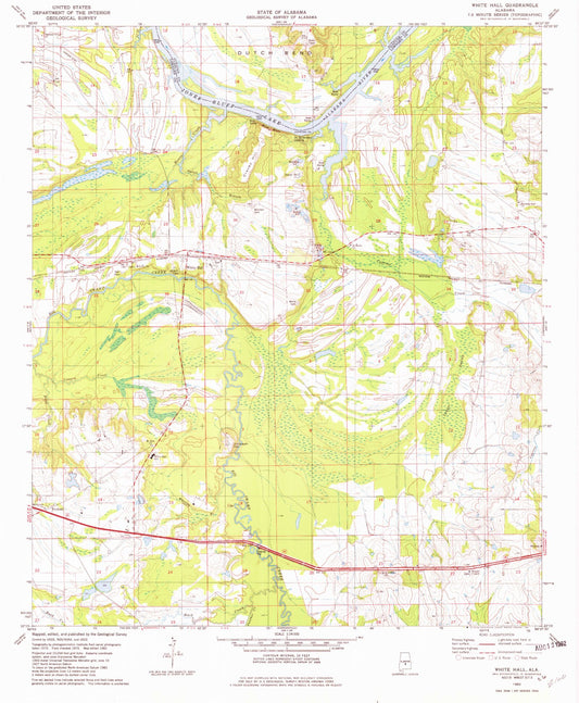 Classic USGS White Hall Alabama 7.5'x7.5' Topo Map Image