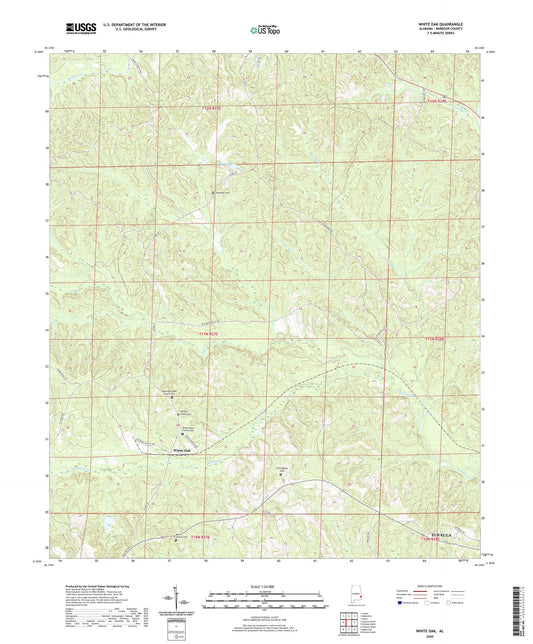 White Oak Alabama US Topo Map Image