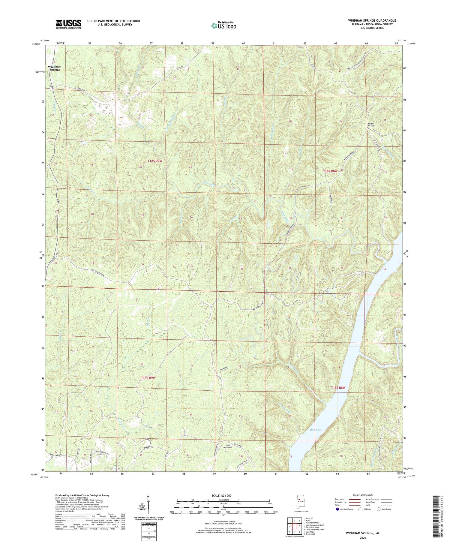 Windham Springs Alabama US Topo Map Image