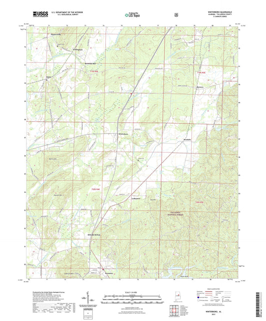 Winterboro Alabama US Topo Map Image