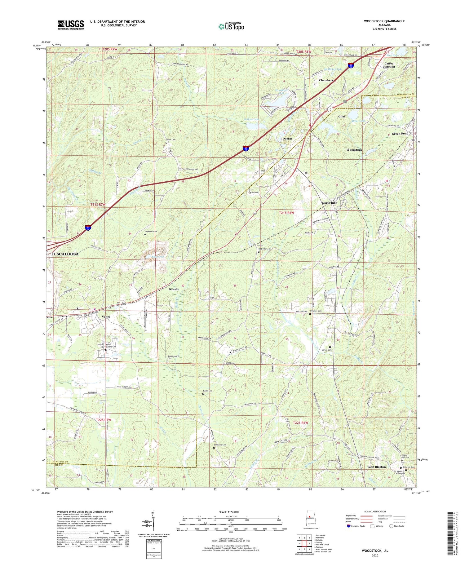 Woodstock Alabama US Topo Map Image