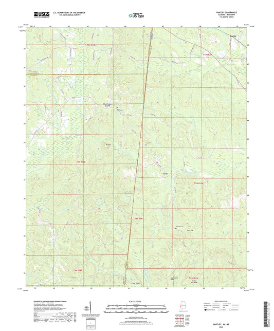 Yantley Alabama US Topo Map Image