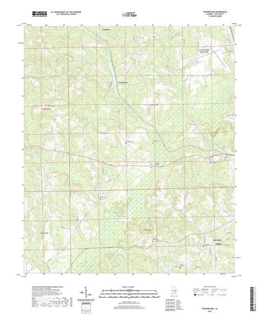 Youngblood Alabama US Topo Map Image