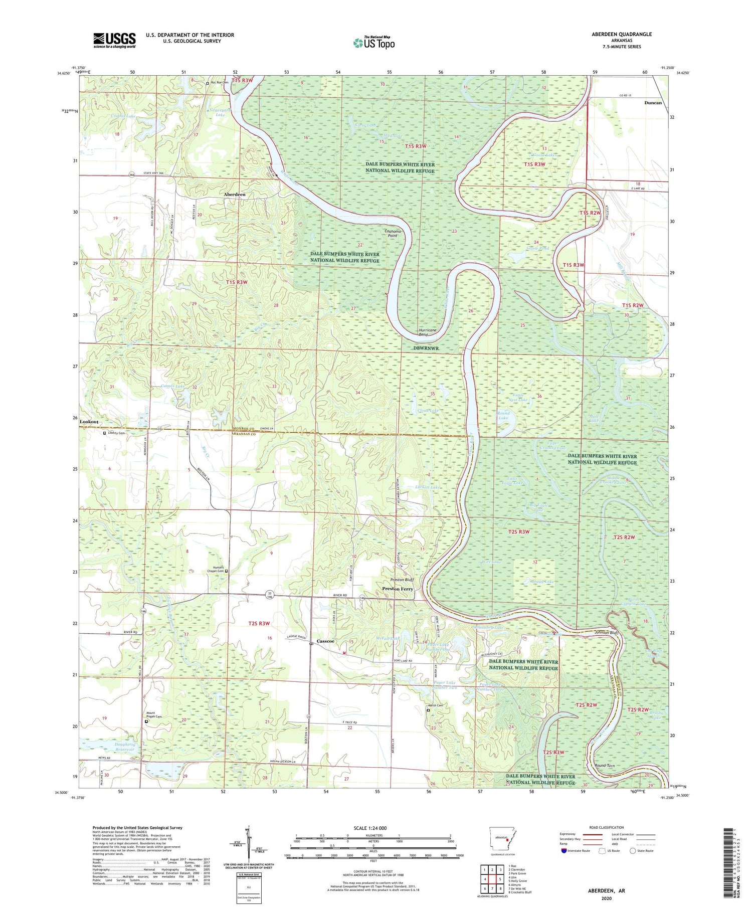 Aberdeen Arkansas US Topo Map Image