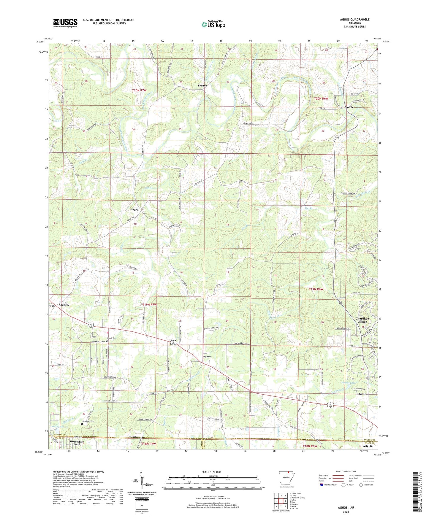 Agnos Arkansas US Topo Map Image