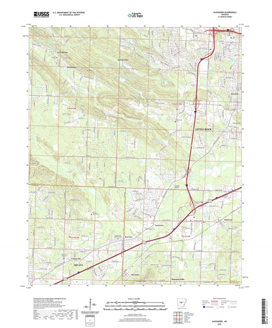 Alexander Arkansas US Topo Map Image