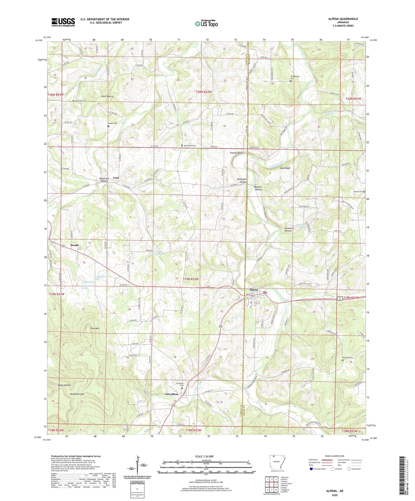 Alpena Arkansas US Topo Map Image