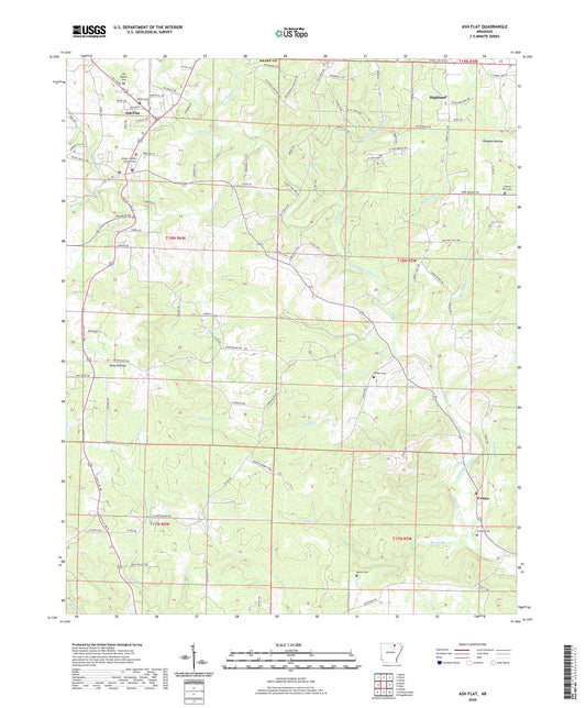 Ash Flat Arkansas US Topo Map Image