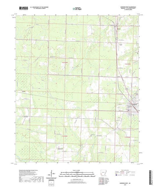 Ashdown West Arkansas US Topo Map Image