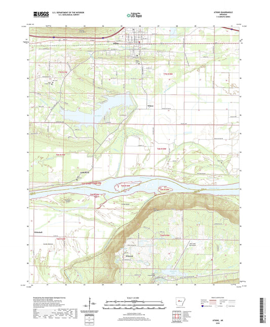Atkins Arkansas US Topo Map Image