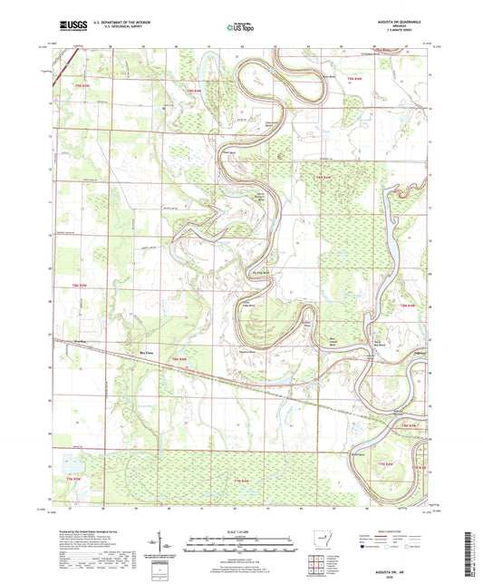 Augusta SW Arkansas US Topo Map Image