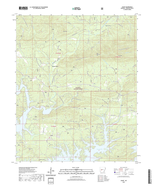 Avant Arkansas US Topo Map Image