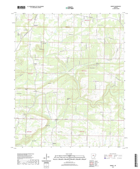 Barney Arkansas US Topo Map Image