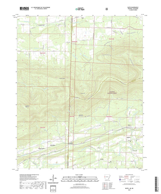 Bates Arkansas US Topo Map Image