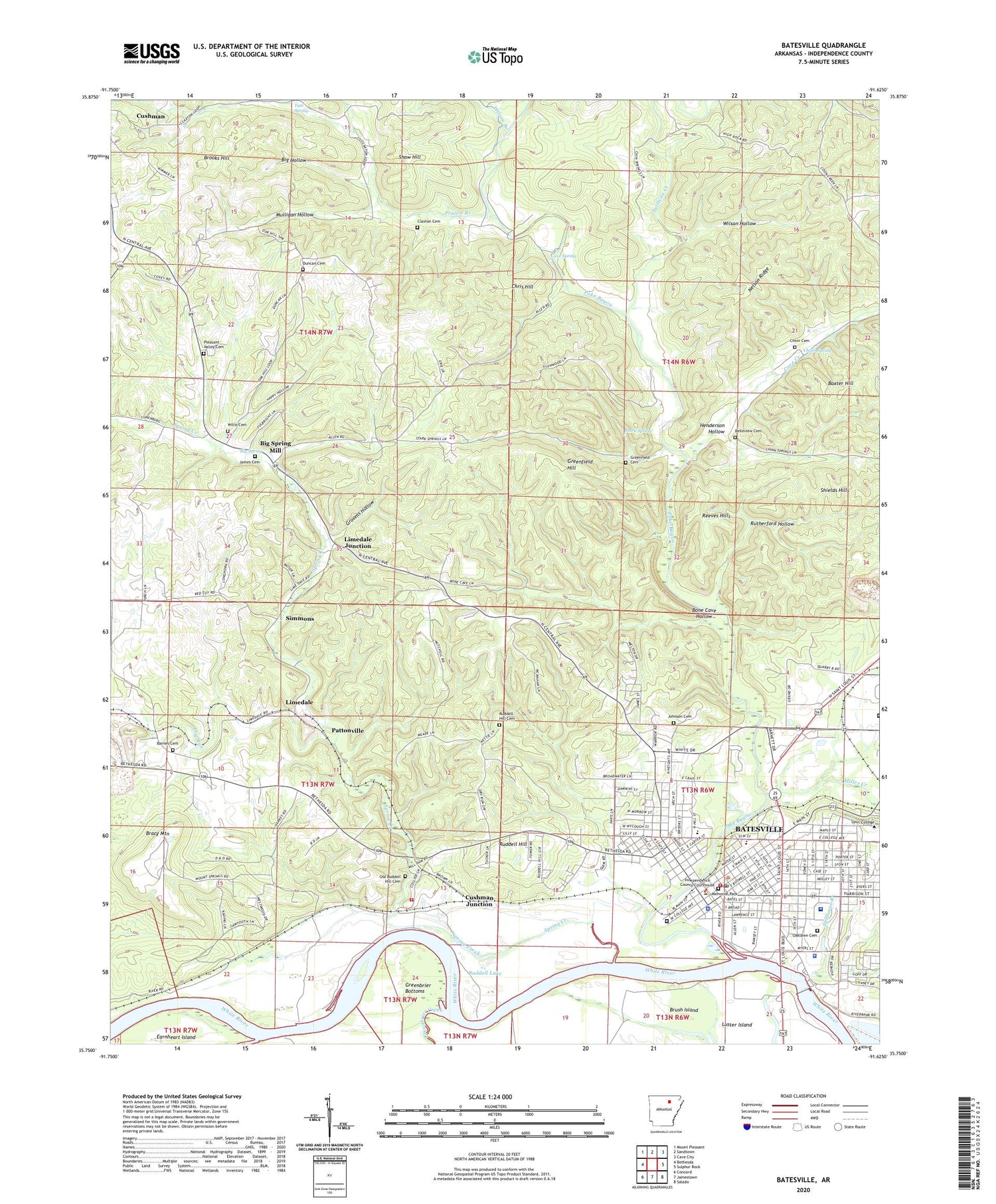 Batesville Arkansas US Topo Map Image