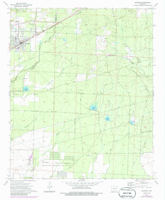 Classic USGS Bearden Arkansas 7.5'x7.5' Topo Map Image