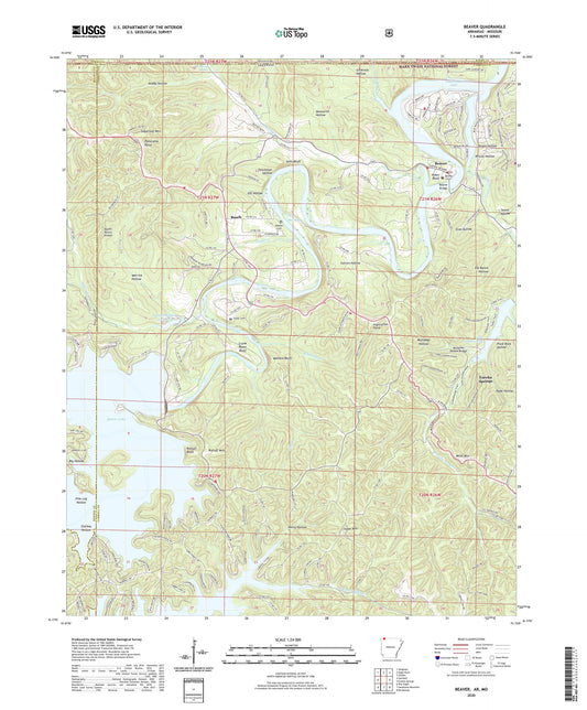 Beaver Arkansas US Topo Map Image