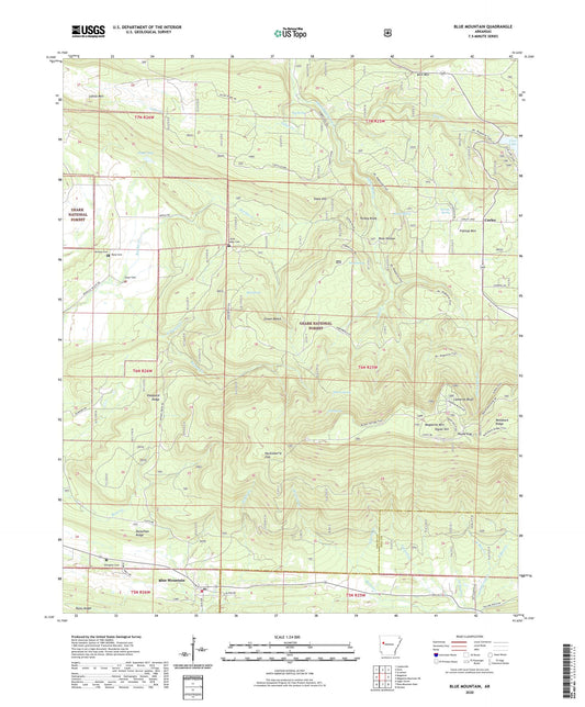 Blue Mountain Arkansas US Topo Map Image