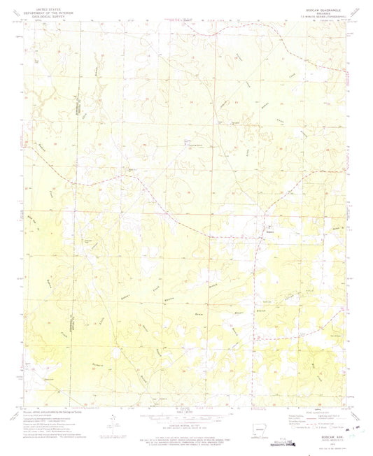 Classic USGS Bodcaw Arkansas 7.5'x7.5' Topo Map Image