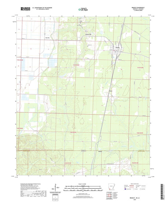 Bradley Arkansas US Topo Map Image