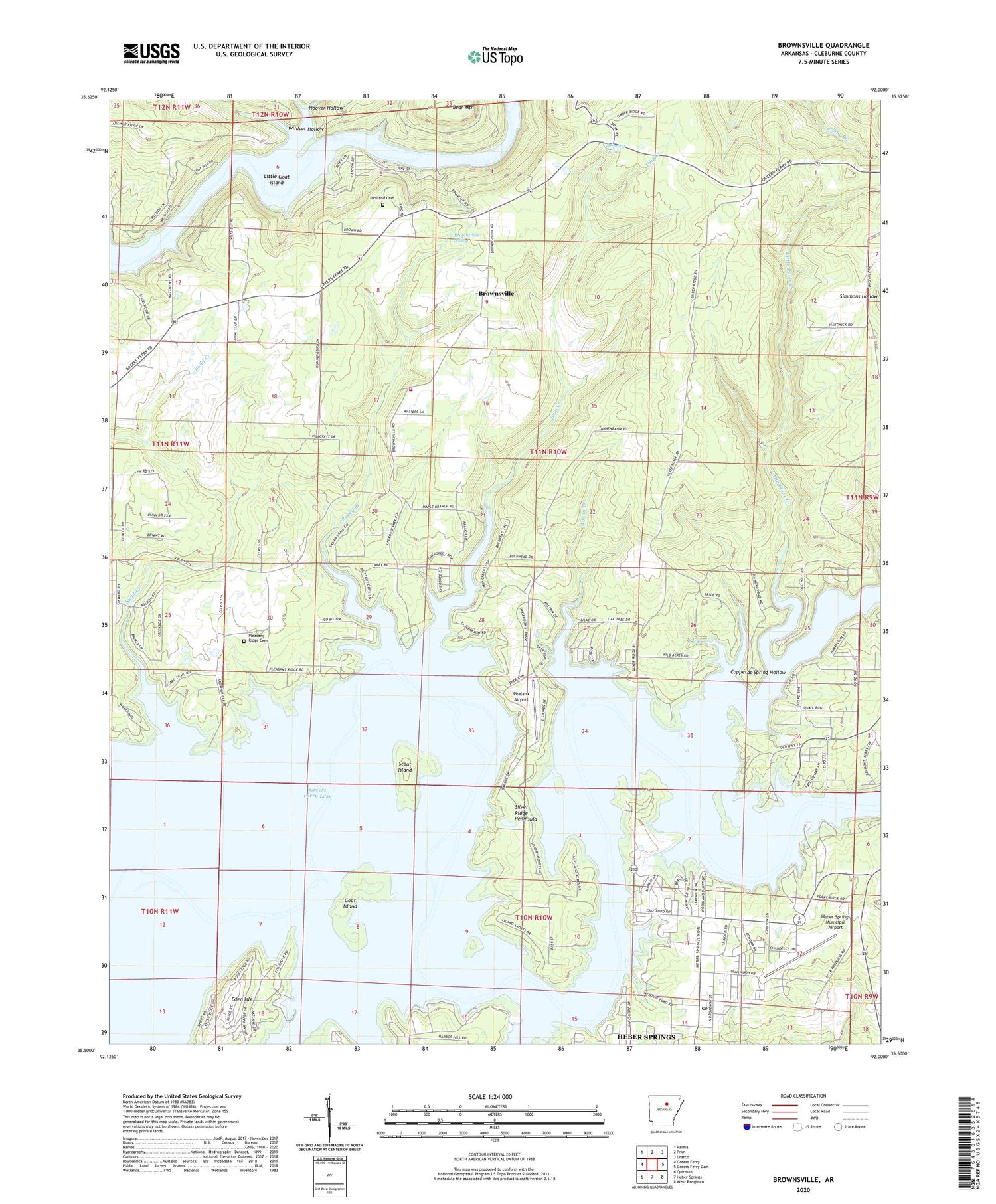 Brownsville Arkansas US Topo Map Image