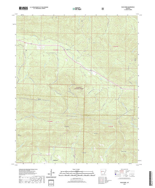 Buck Knob Arkansas US Topo Map Image