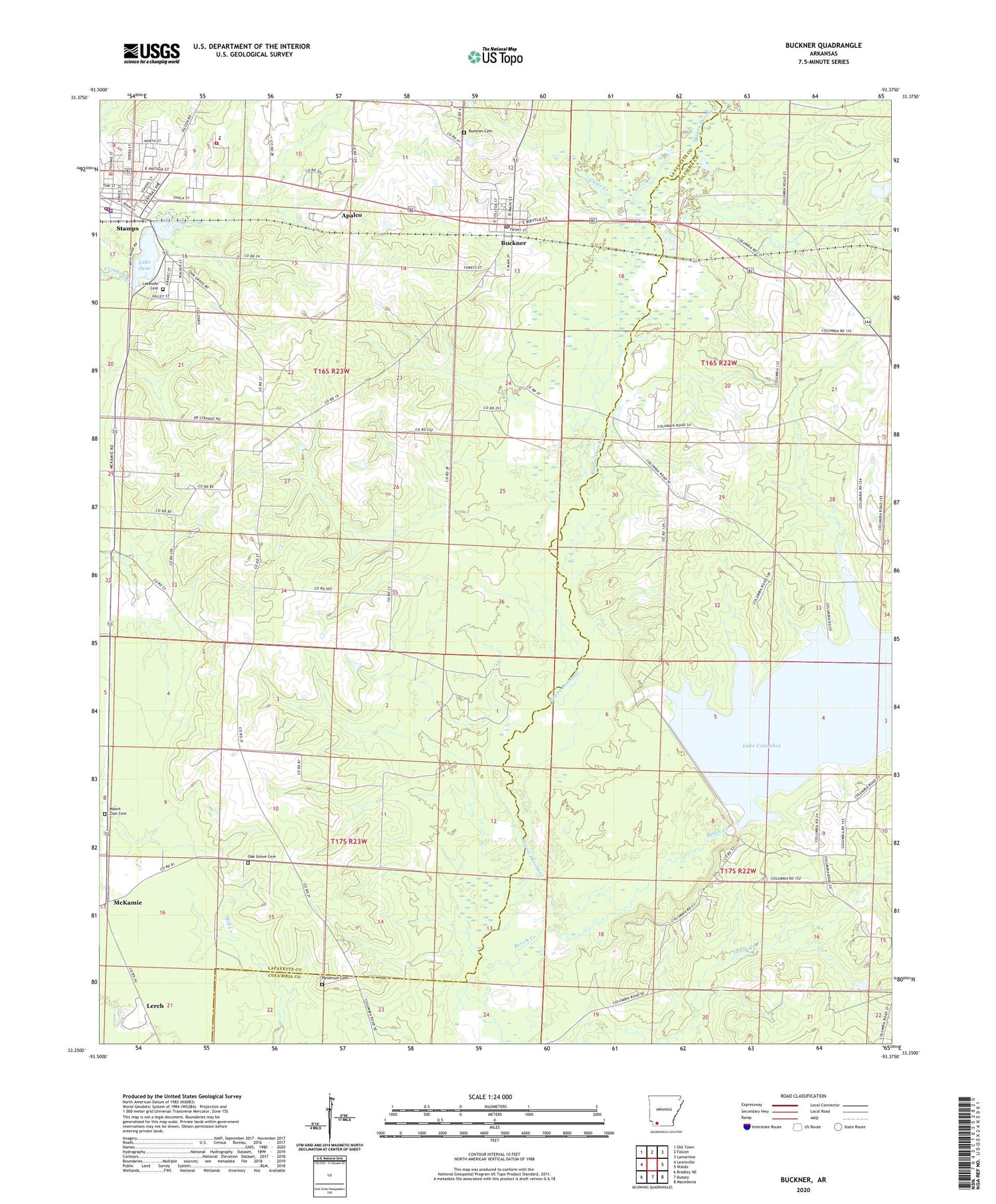Buckner Arkansas US Topo Map Image