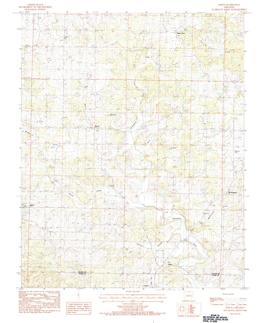 Classic USGS Byron Arkansas 7.5'x7.5' Topo Map Image