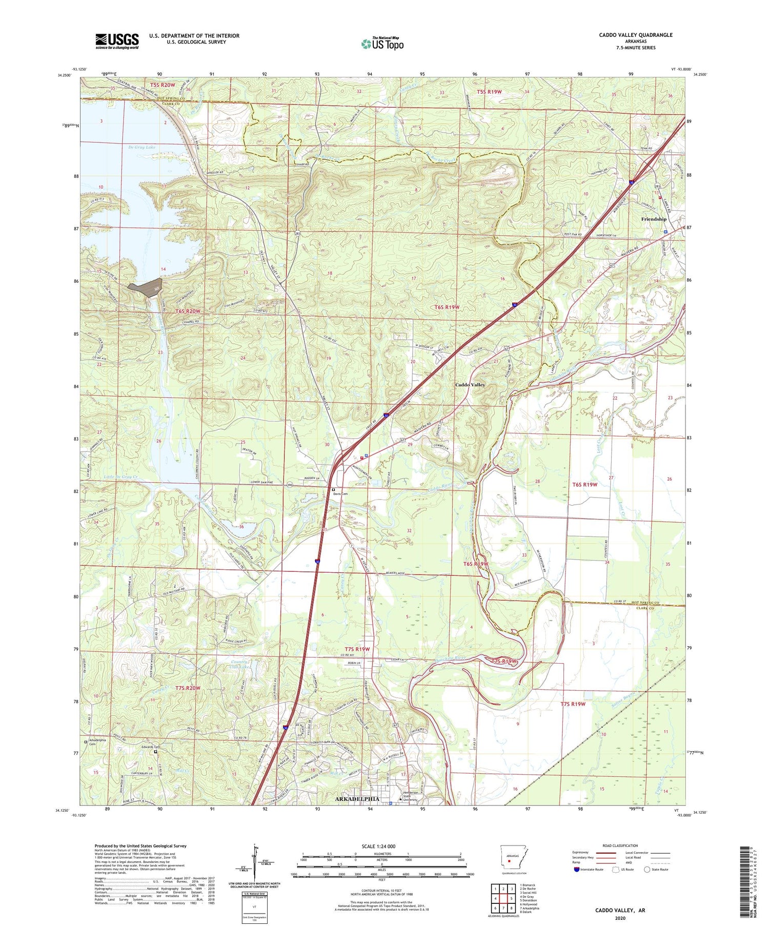 Caddo Valley Arkansas US Topo Map Image
