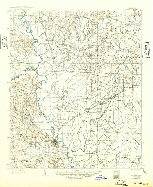 Historic 1903 Camden Arkansas 30'x30' Topo Map Image