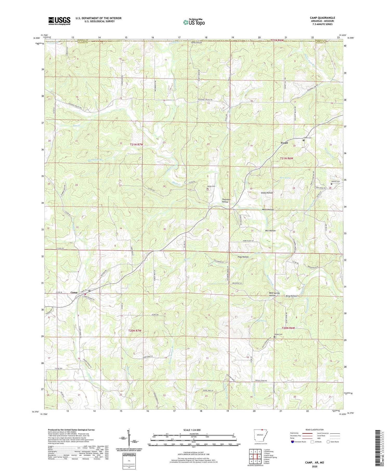 Camp Arkansas US Topo Map Image