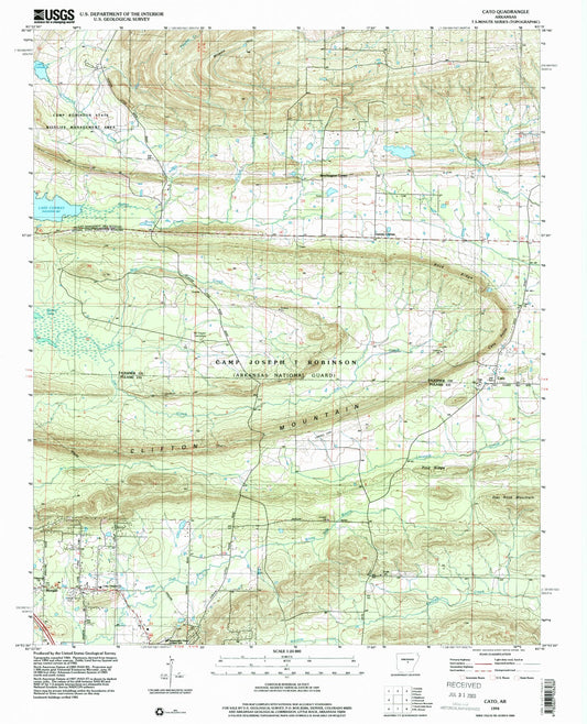 Classic USGS Cato Arkansas 7.5'x7.5' Topo Map Image