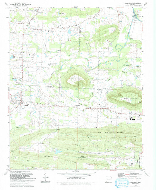 Classic USGS Caulksville Arkansas 7.5'x7.5' Topo Map Image