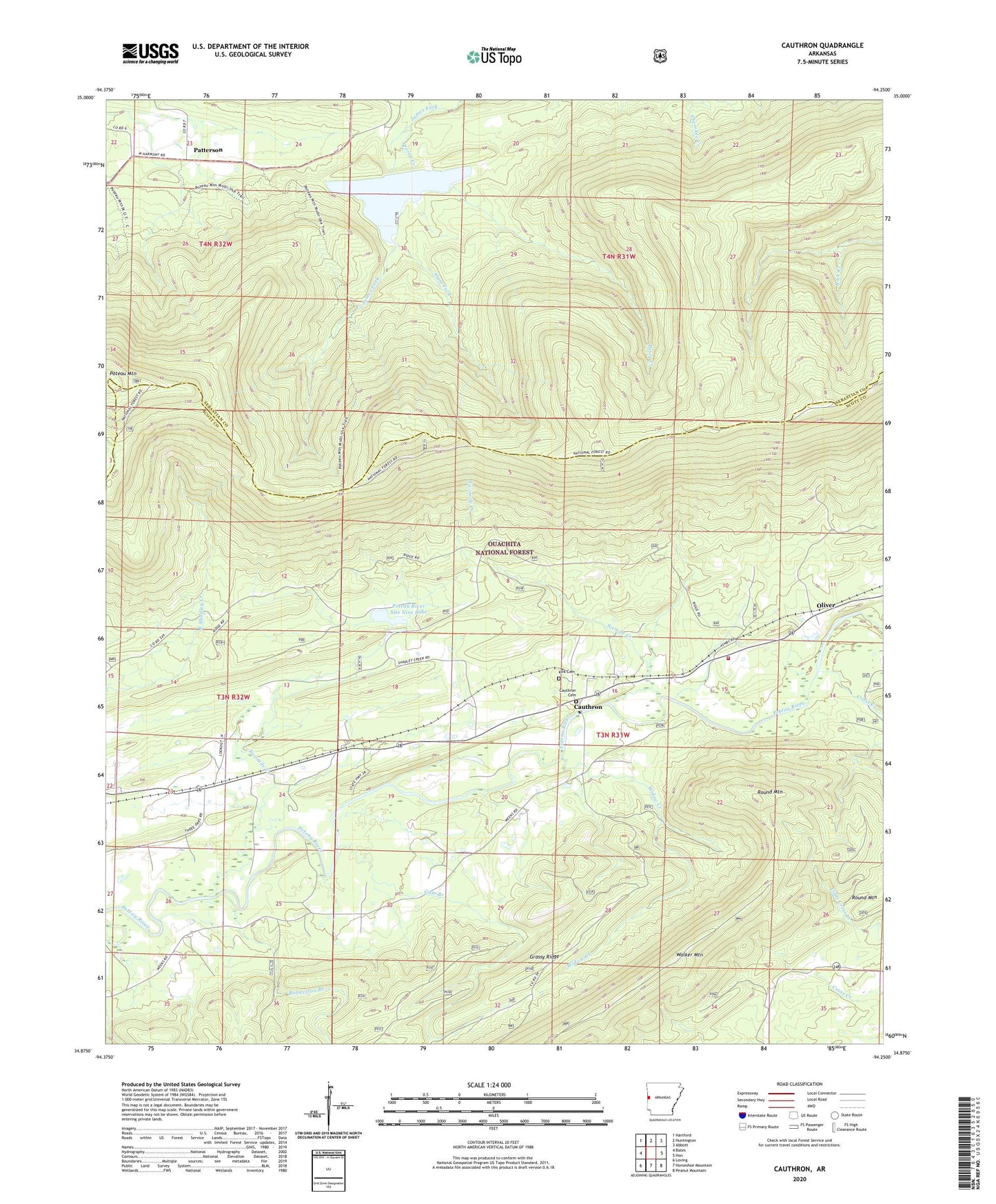 Cauthron Arkansas US Topo Map Image