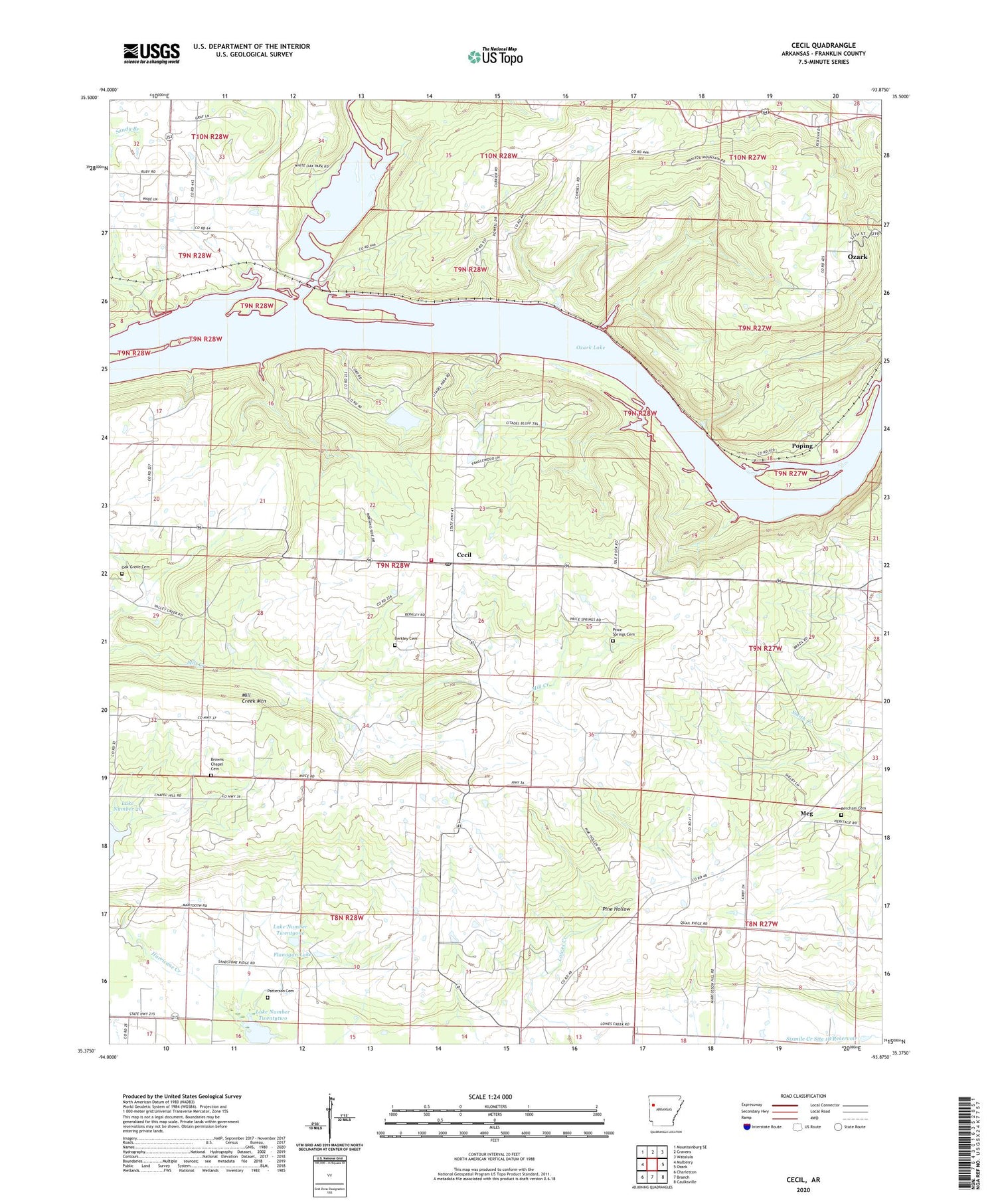 Cecil Arkansas US Topo Map Image